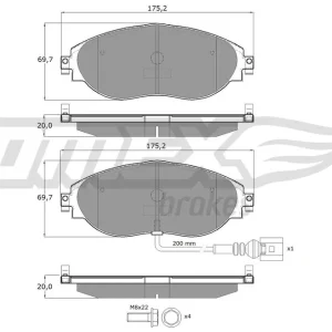 Tylko do końca tygodnia Zestaw klocków hamulcowych, hamulce tarczowe TOMEX BRAKES TX 16-84