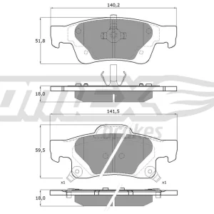 Tylko dziś Zestaw klocków hamulcowych, hamulce tarczowe TOMEX BRAKES TX 16-91