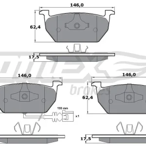 Zestaw klocków hamulcowych, hamulce tarczowe TOMEX BRAKES TX 17-03 Sprawdź teraz