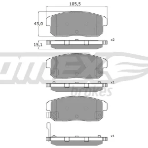 Wysoka jakość Zestaw klocków hamulcowych, hamulce tarczowe TOMEX BRAKES TX 17-97