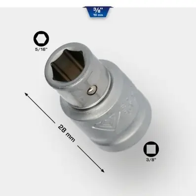 ADAPTER DO BITÓW 3/8 NA 8 MM Dodaj do koszyka